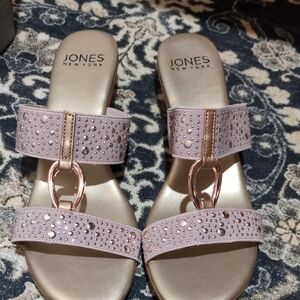 Jones New York Women's Sandals - Light Pink with Gold Accents